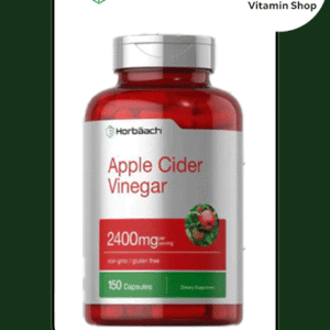 "Horbaach Apple Cider Vinegar 2400mg 150 Capsules Bottle": Clear and includes brand, strength, and quantity.
