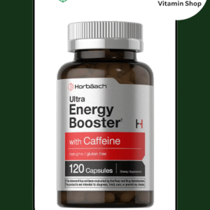 "Horbaach Energy Supplement with Caffeine, Ginseng, B12 120 Capsules Bottle": Comprehensive and includes key ingredients, quantity, and brand.