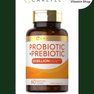 "Carlyle Probiotic 25 Billion CFU with Prebiotics & Postbiotics Bottle": Comprehensive and includes key product identifiers.