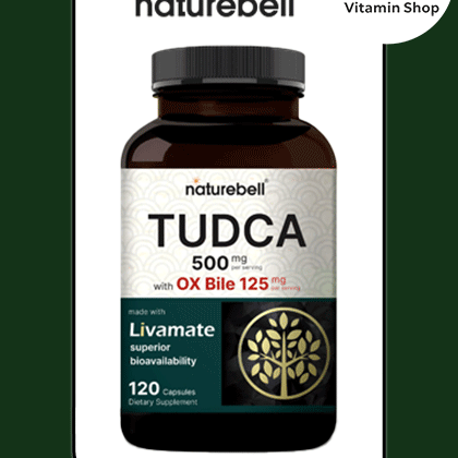"NatureBell TUDCA 500mg with Ox Bile 125mg 120 Capsules Bottle": Clear, descriptive, and includes brand, key ingredients, dosage, and quantity.