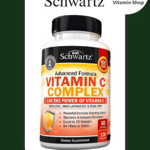 "BioSchwartz Vitamin C Complex 1000mg 120 Capsules Bottle": Clear, descriptive, and includes brand, dosage, and quantity.