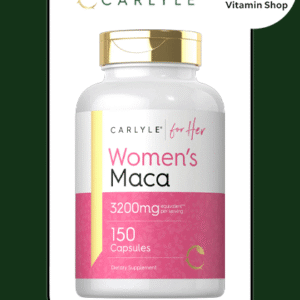 "Carlyle Maca Root Capsules for Women 3200mg Bottle": Descriptive and includes the full product name, strength, and target audience.