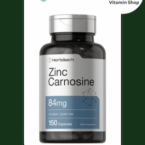 "Horbaach Zinc Carnosine Supplement 84mg 150 Capsules Bottle": Clear, descriptive, and includes brand, ingredient, dosage, and quantity.
