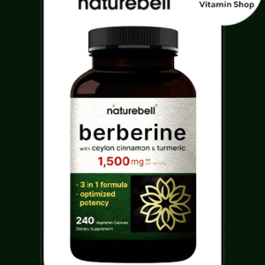 Bottle of Naturebell Berberine 1500mg 240 Veggie Capsules