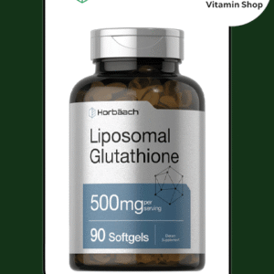 Horbaach Liposomal Glutathione 500mg softgels bottle with supplement facts label