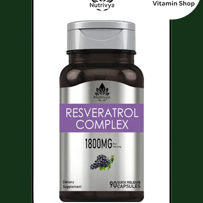 Resveratrol Complex 1800mg antioxidant capsules bottle front